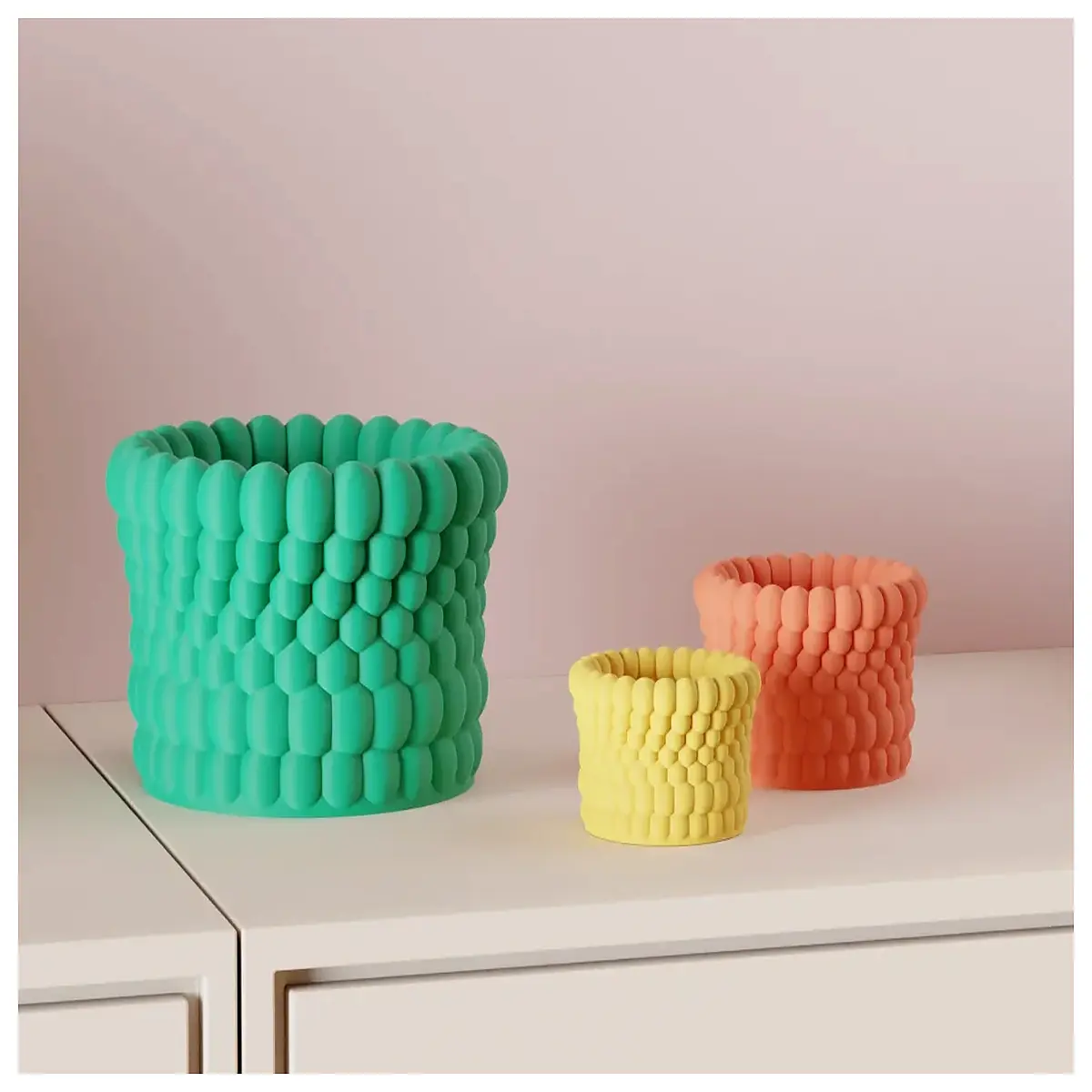 Round Plant Pot Bubble Modern Style Ceramic Planter Decorative Vase for Succulents Houseplants