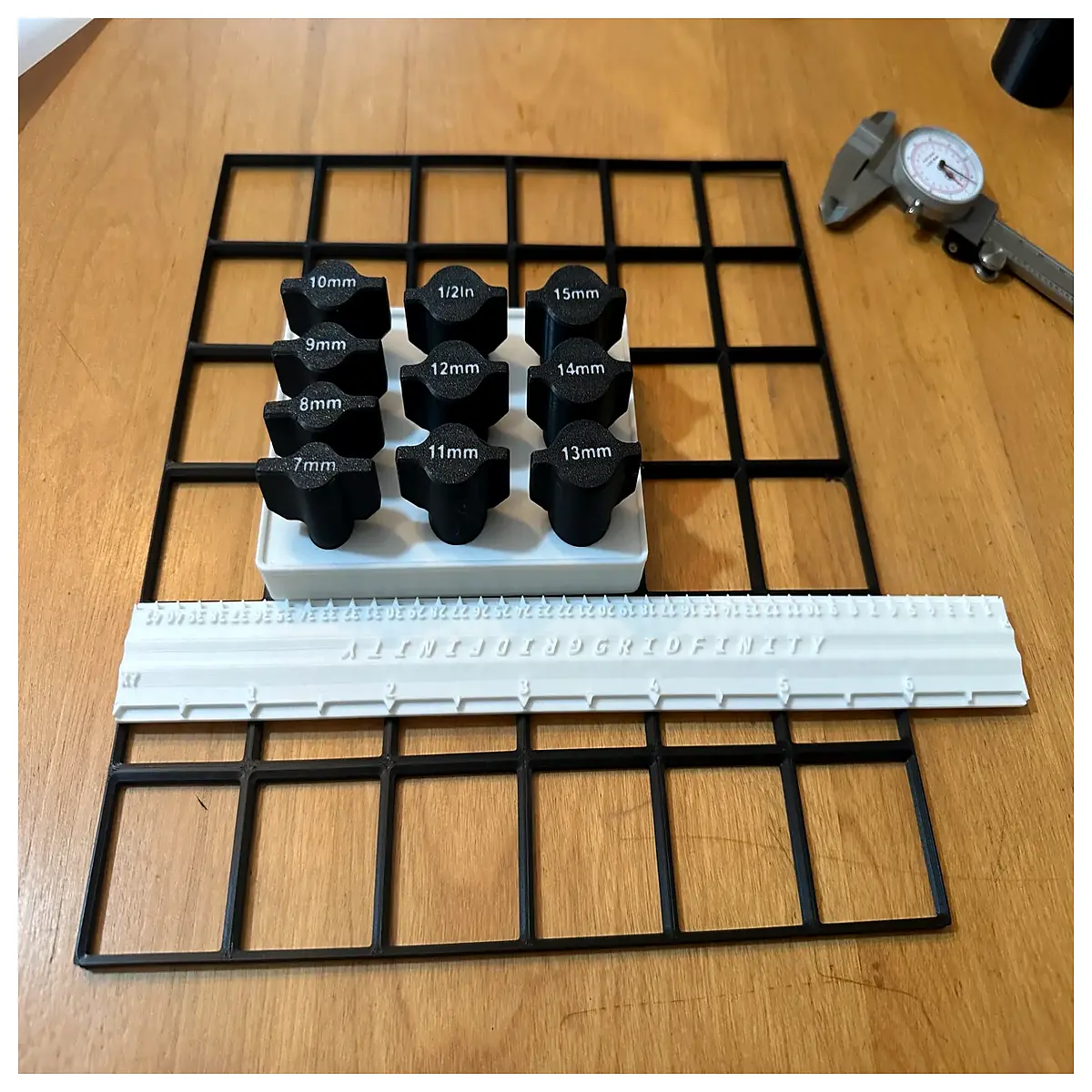 hex socket grid infinite tray 3x2 organizer storage rack parts bin