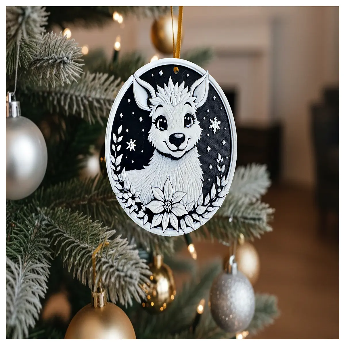 Christmas Cartoon Deer Decoration Festive Decor Christmas Tree Accessories Holiday Gift Ornament