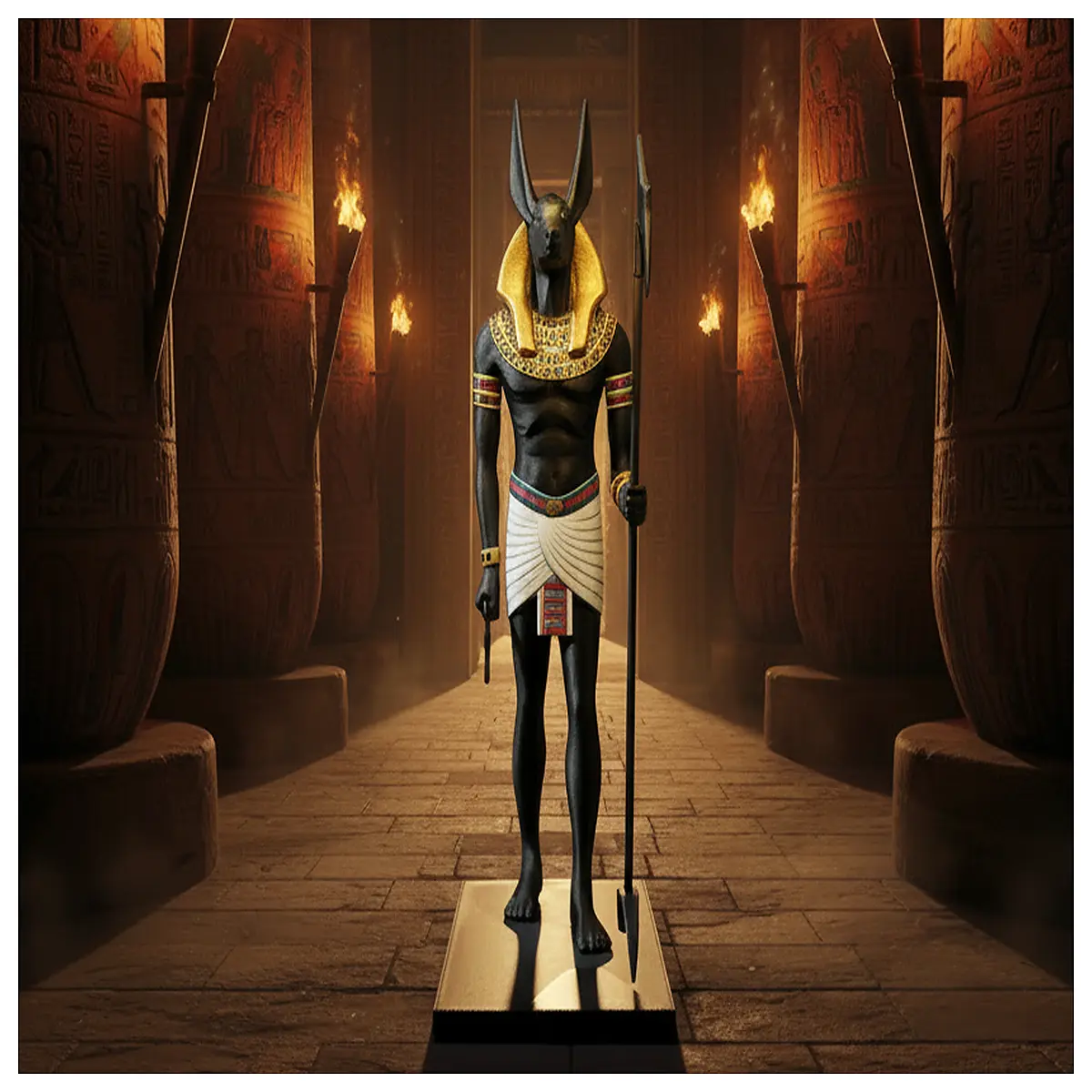 Anubis Statue Egyptian God of the Dead Tomb Decoration Mythological Figure Collectibles of Souls