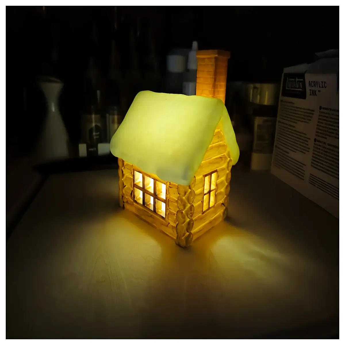 rustic wooden cabin candle holder for tea lights natural wood slice base cozy cabin decor farmhouse table centerpiece warm ambient lighting accessory