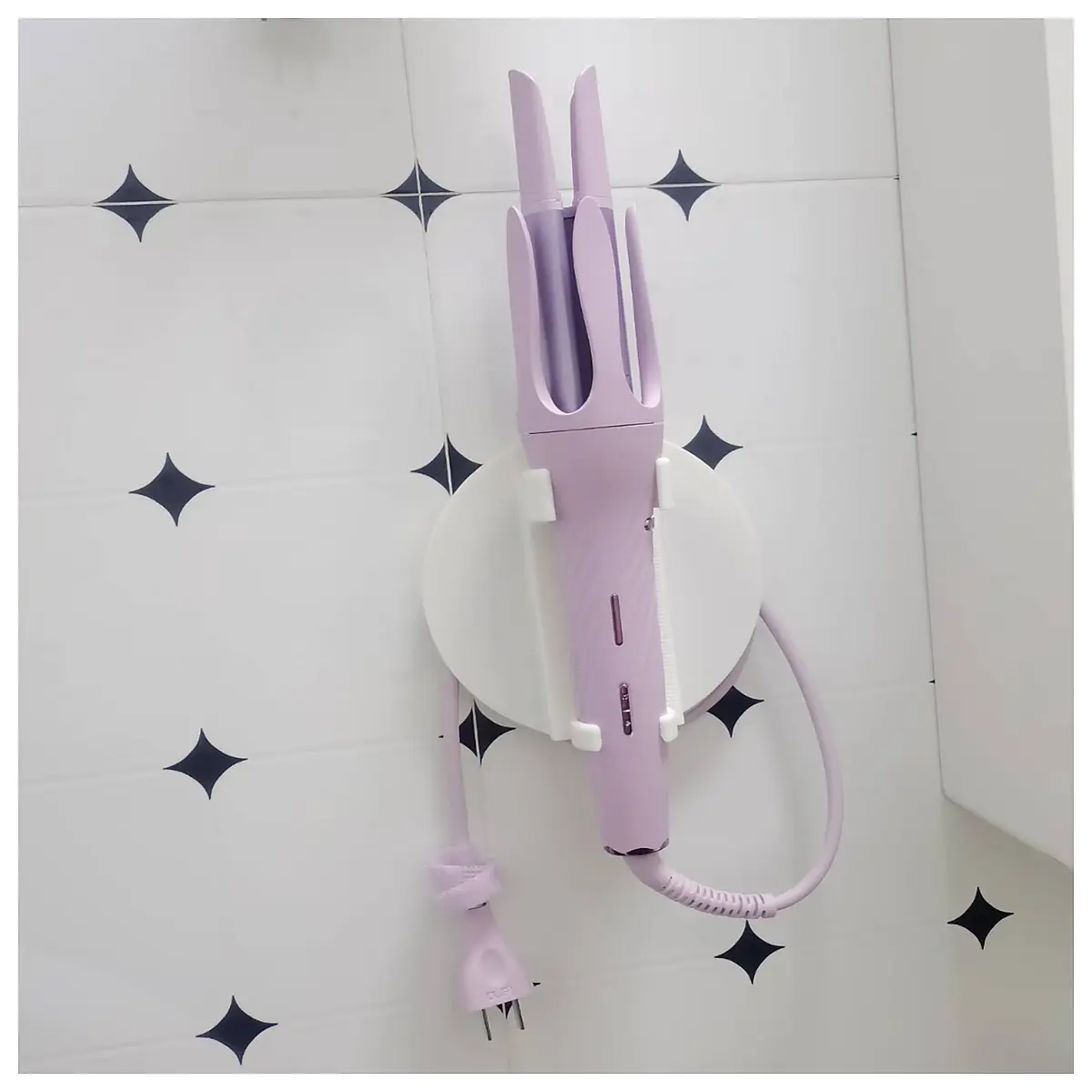 Curling Holder Wall Mount Rotating Styling Hair Accessory Display Stand Space Saving Curling Parts