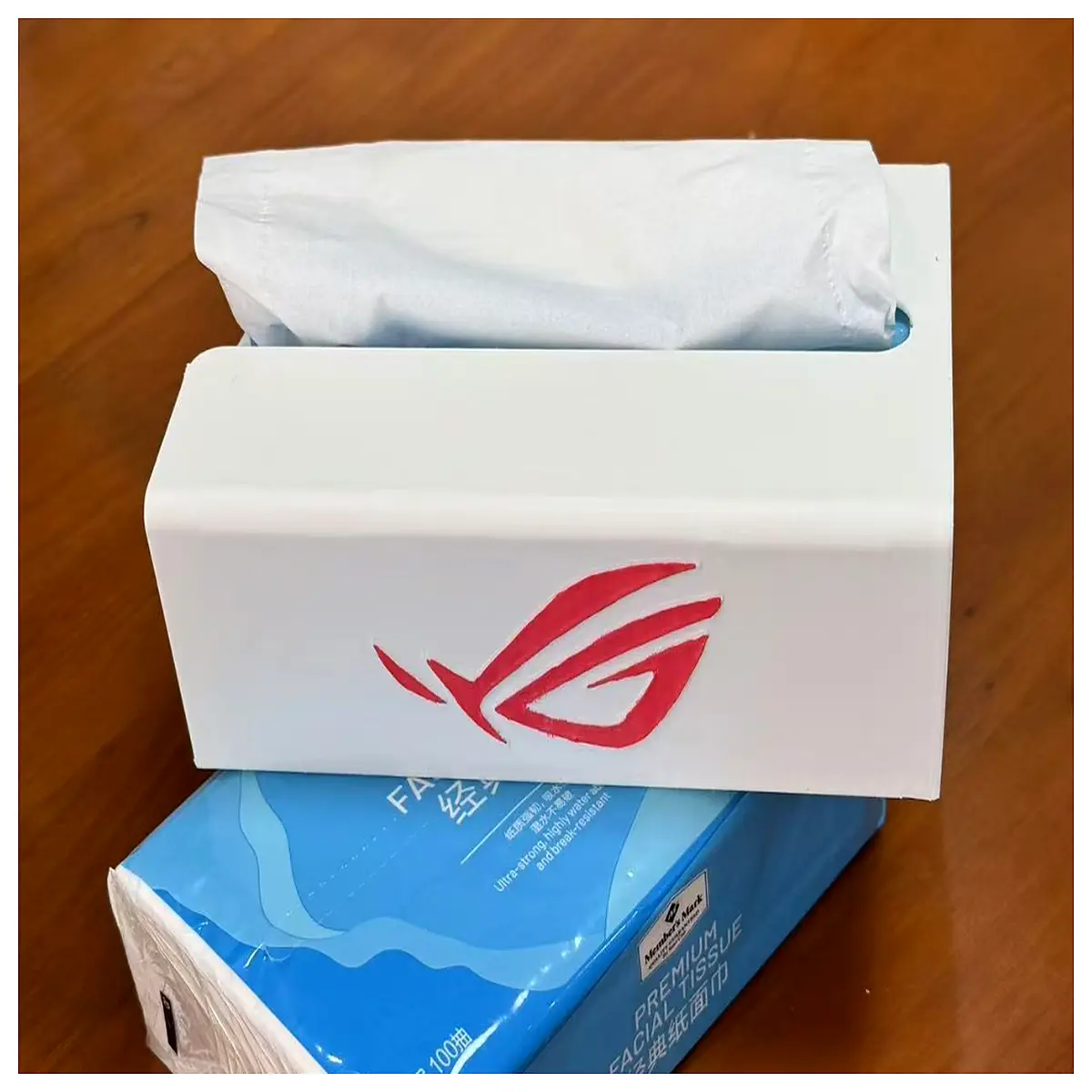rog tissue box holder desk organizer gaming aesthetic room decor for pc setup