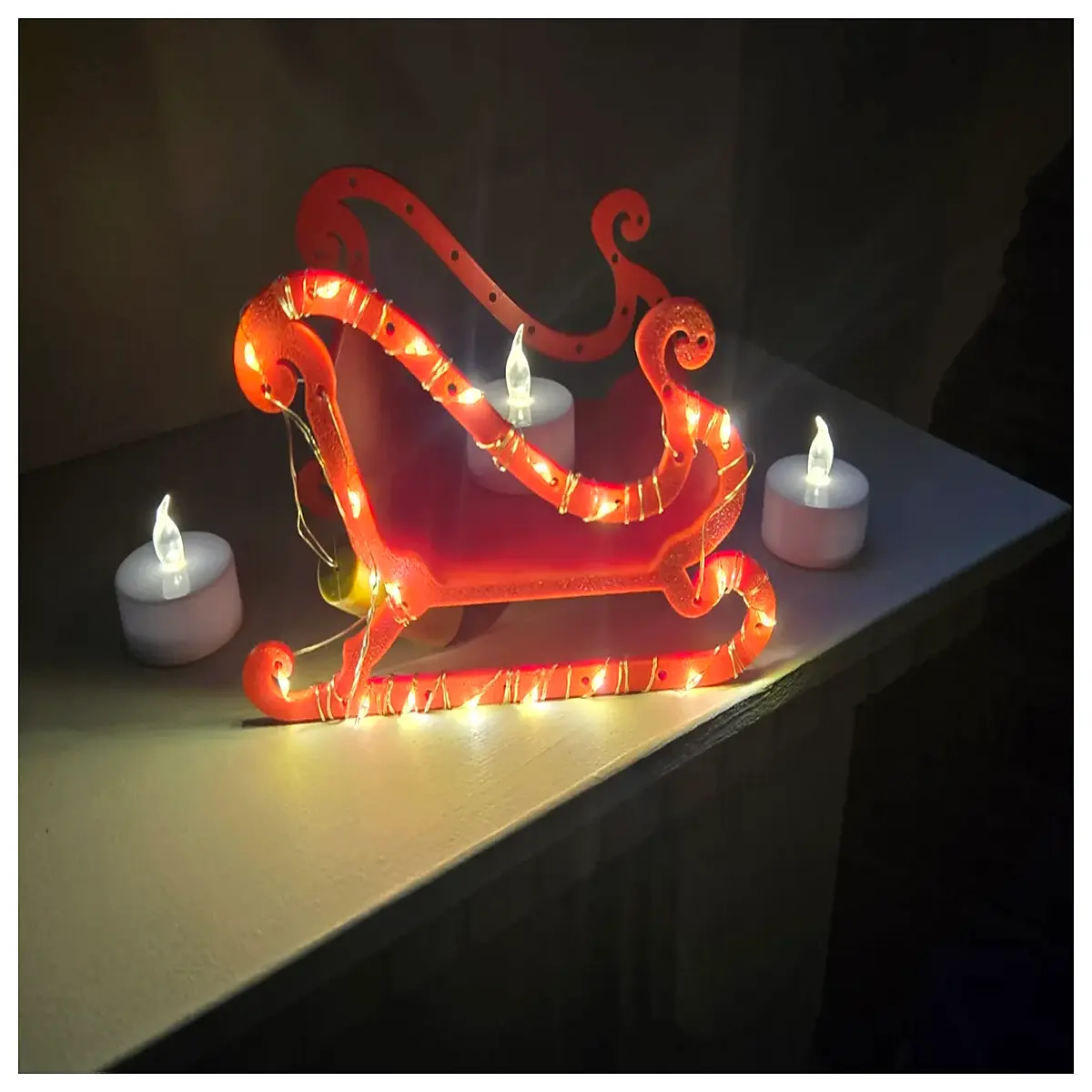 Santa s Sleigh Model Toy Festive Decoration Kids Gift Winter Vehicle Christmas Surprise