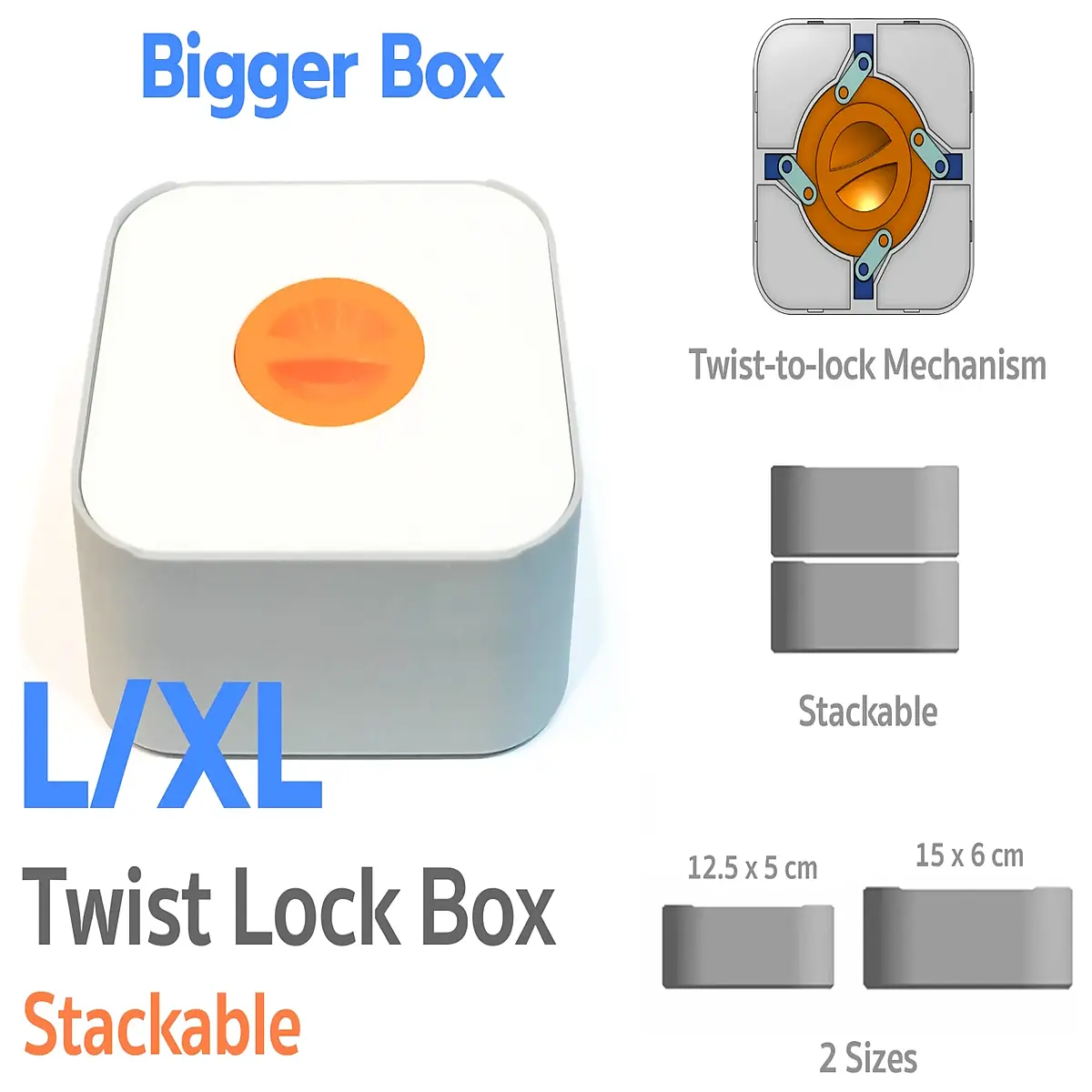 Rotating Lock Box LXL Stackable Security Storage Box Password Safe Home Safe Child Lock Box Multi Tier Storage