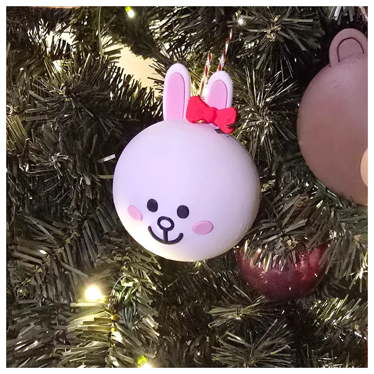 Line Friends Konni Rabbit Christmas Decor Festive Ornament Rabbit Decoration Holiday Gift Christmas Theme