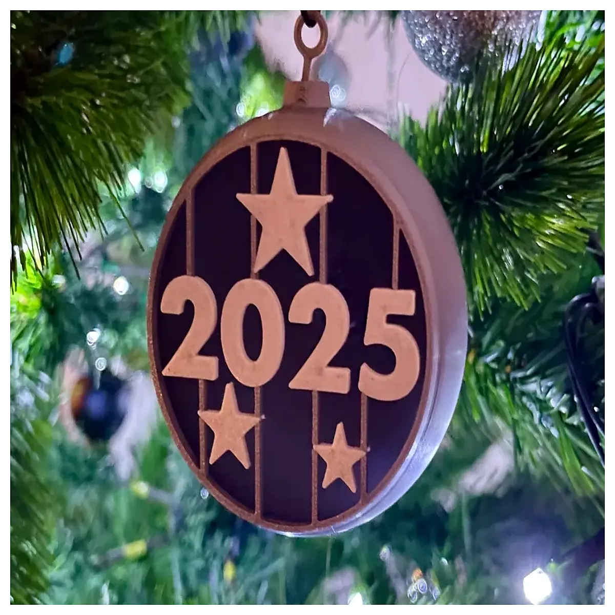 2025 space starry night christmas tree baubles ornaments shiny silver blue sphere decorations holiday party supplies