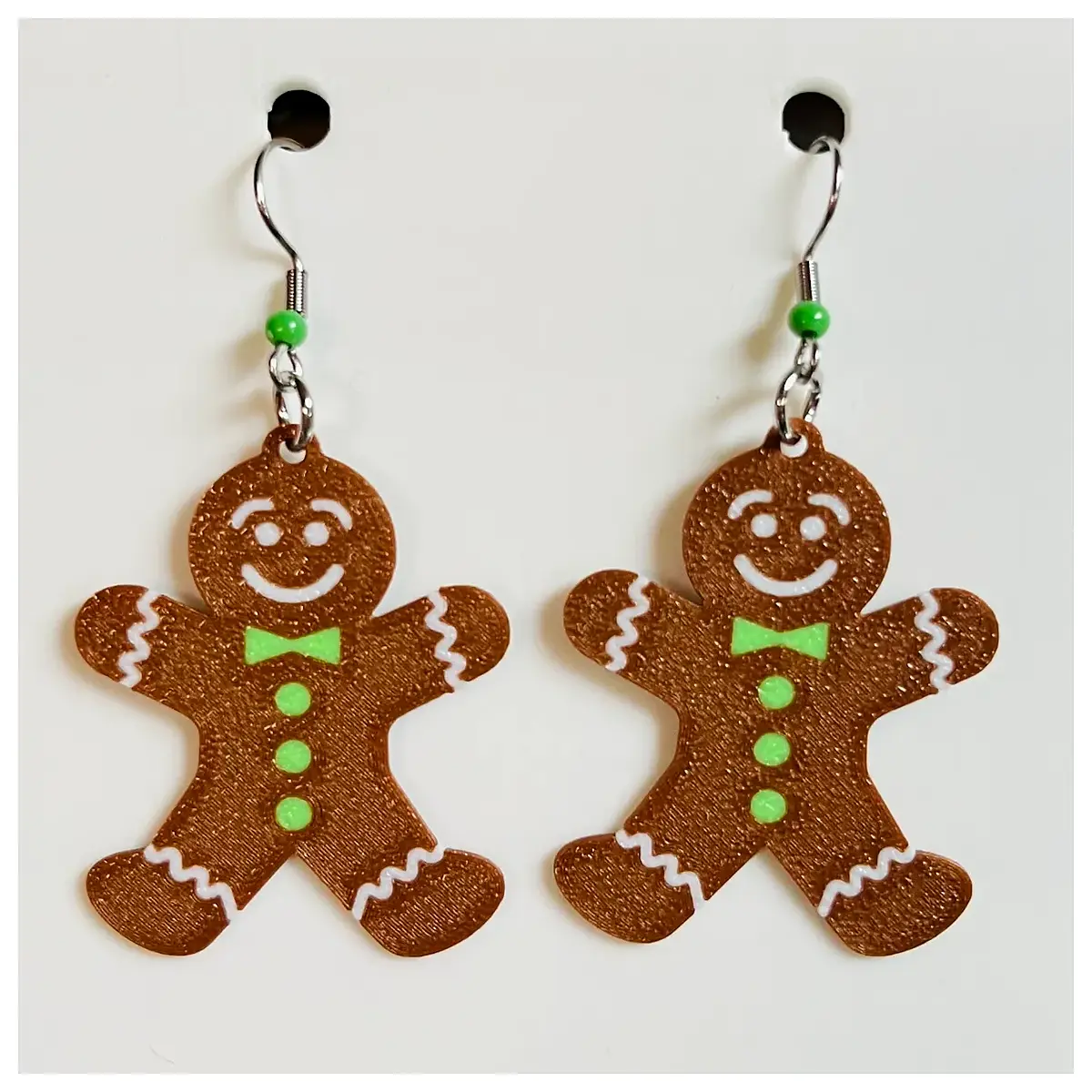 Gingerbread Man Earrings Christmas Festive Jewelry Holiday Decoration Gift Candy Ornament Gingerbread Accessory