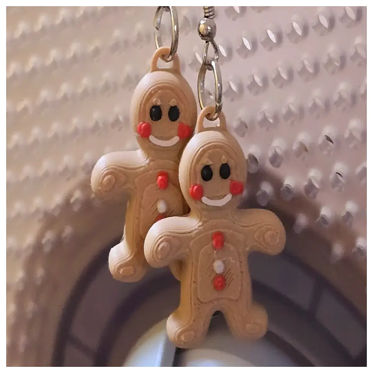 3D Printed Gingerbread Man Earrings Cute Christmas Decor Cookie Earrings Festive Gift Gingerbread Man Accessories
