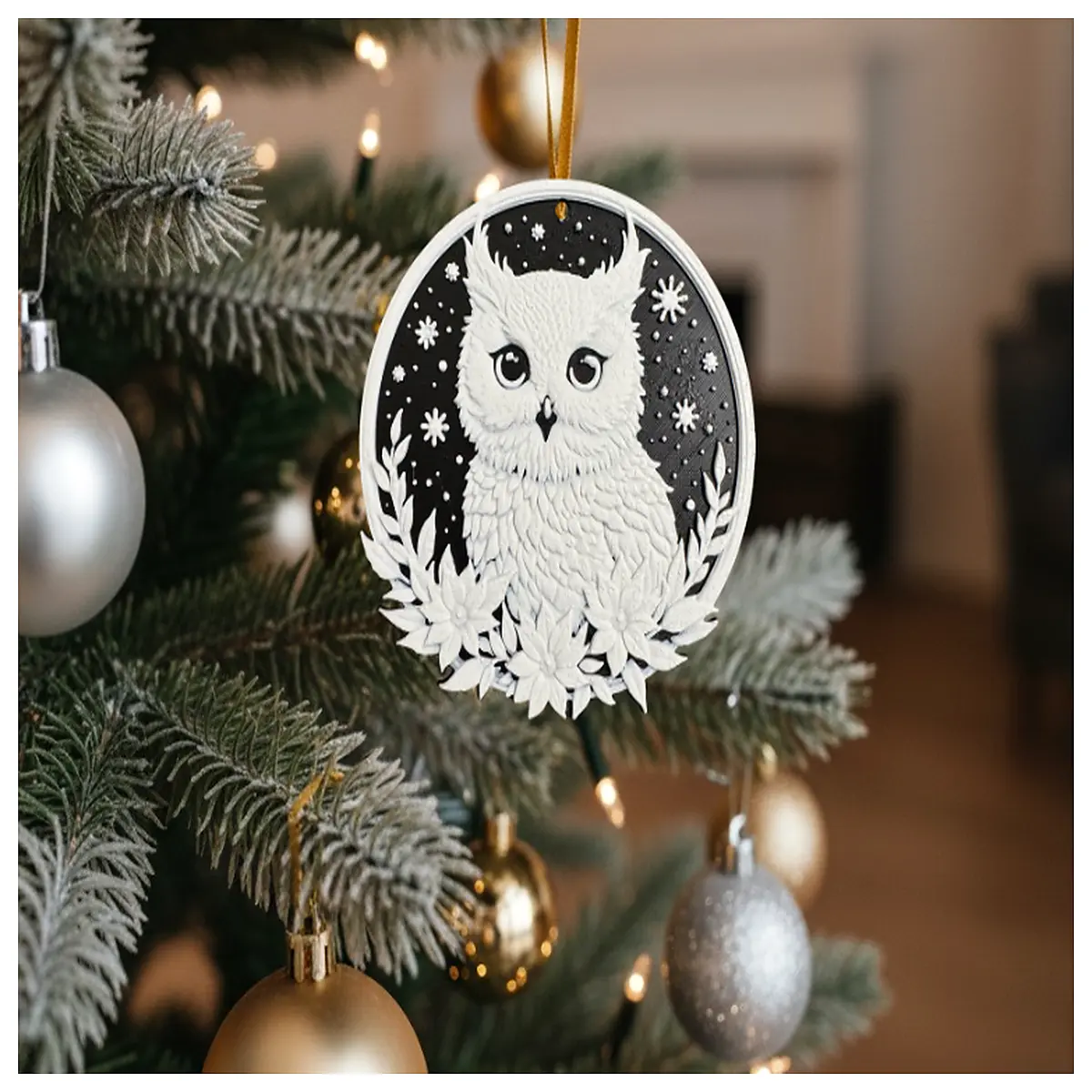 Christmas Owl Decoration Festive Decor Christmas Gift Home Ornament Holiday Theme Decoration