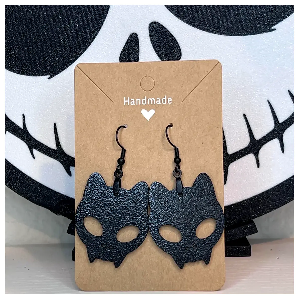 Cute Cat Skull Earrings Keychain 2mm 4mm Decor Gothic Black Cat Accessories Gift