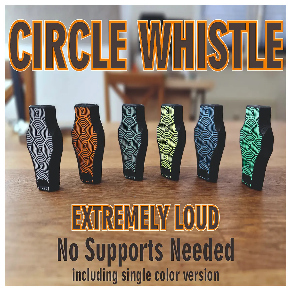 Round Whistle Hexagonal Pattern Toy Kids Musical Instrument Outdoor Activities Safety Education