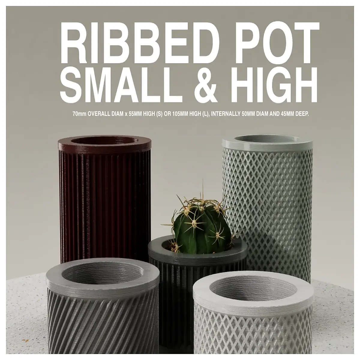 Ribbed Planter Vase Small Large s Available Home Decor Plant Arrangement Floral Design Pot Container