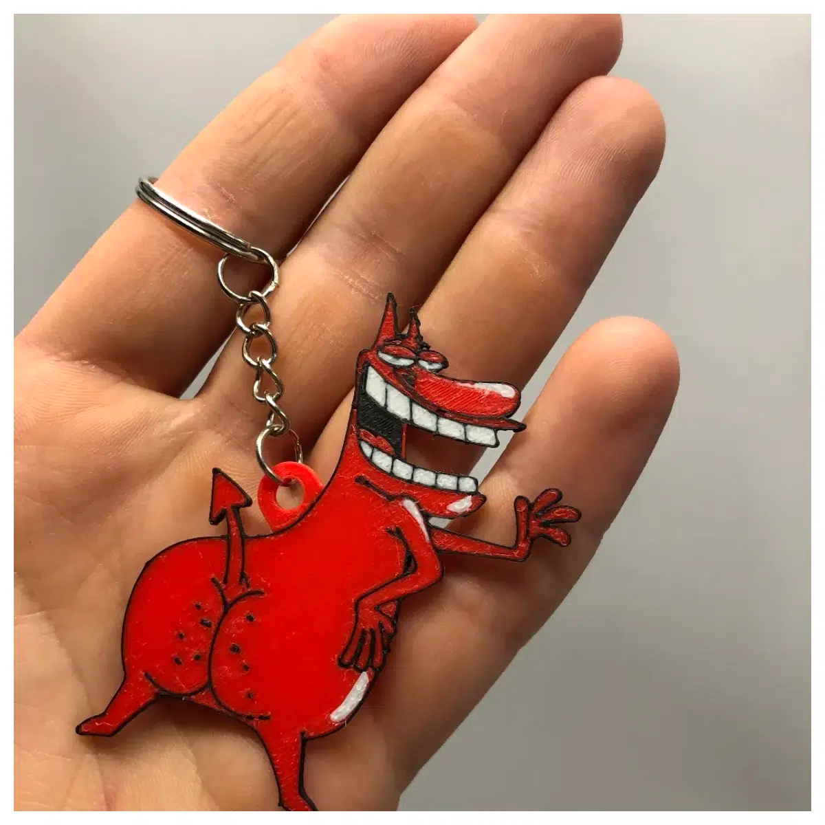 Cow Chicken Cartoon Keychain Red Cute Figurine Animal Theme Pendant Friends