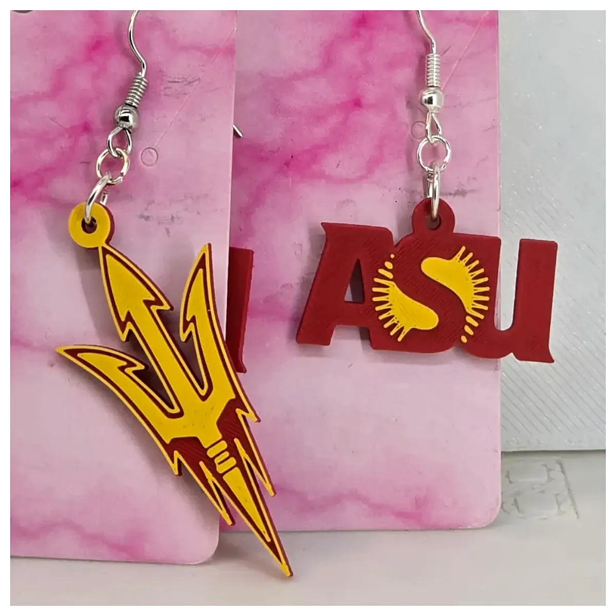 ASU Earrings Women s Stud Earrings Minimalist Design Keychain Accessories Jewelry Best Friend
