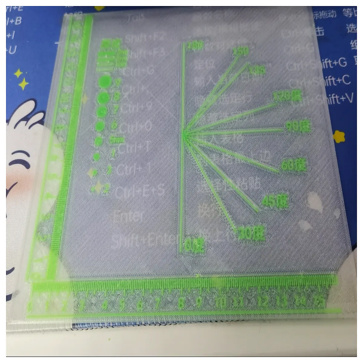 180x180mm Ruler Mousepad Desk Mat Large Measurement Pad Office Mat Computer Pad Precise Positioning
