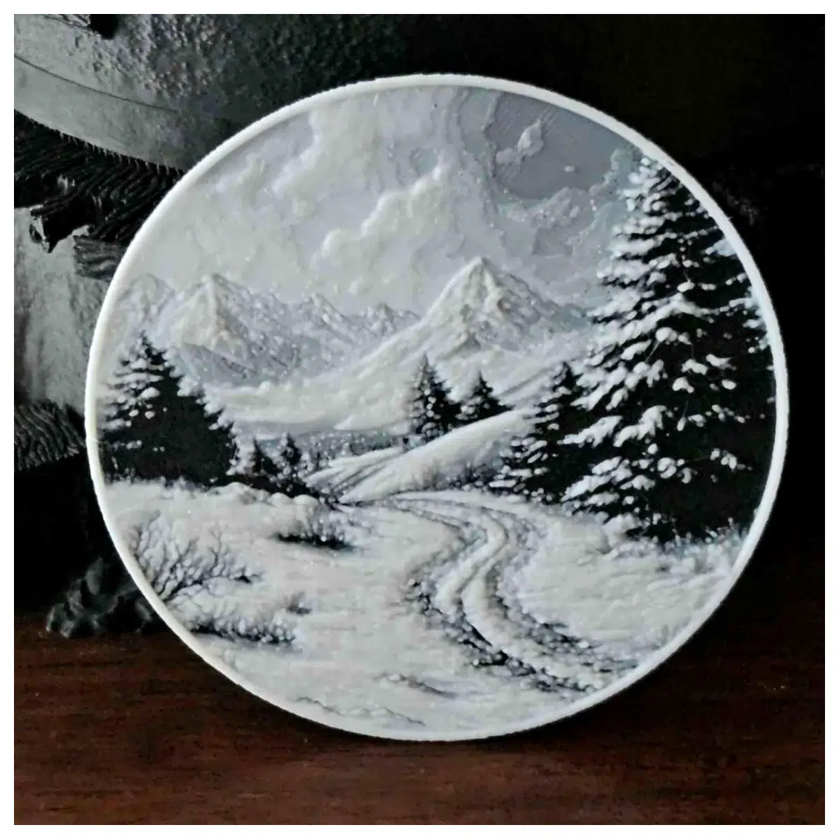Winter Night Coasters Non Slip Desktop Mat Tea Cup Coasters for Winter Coffee Mats Ceramic Cup Protector Modern Home Decor