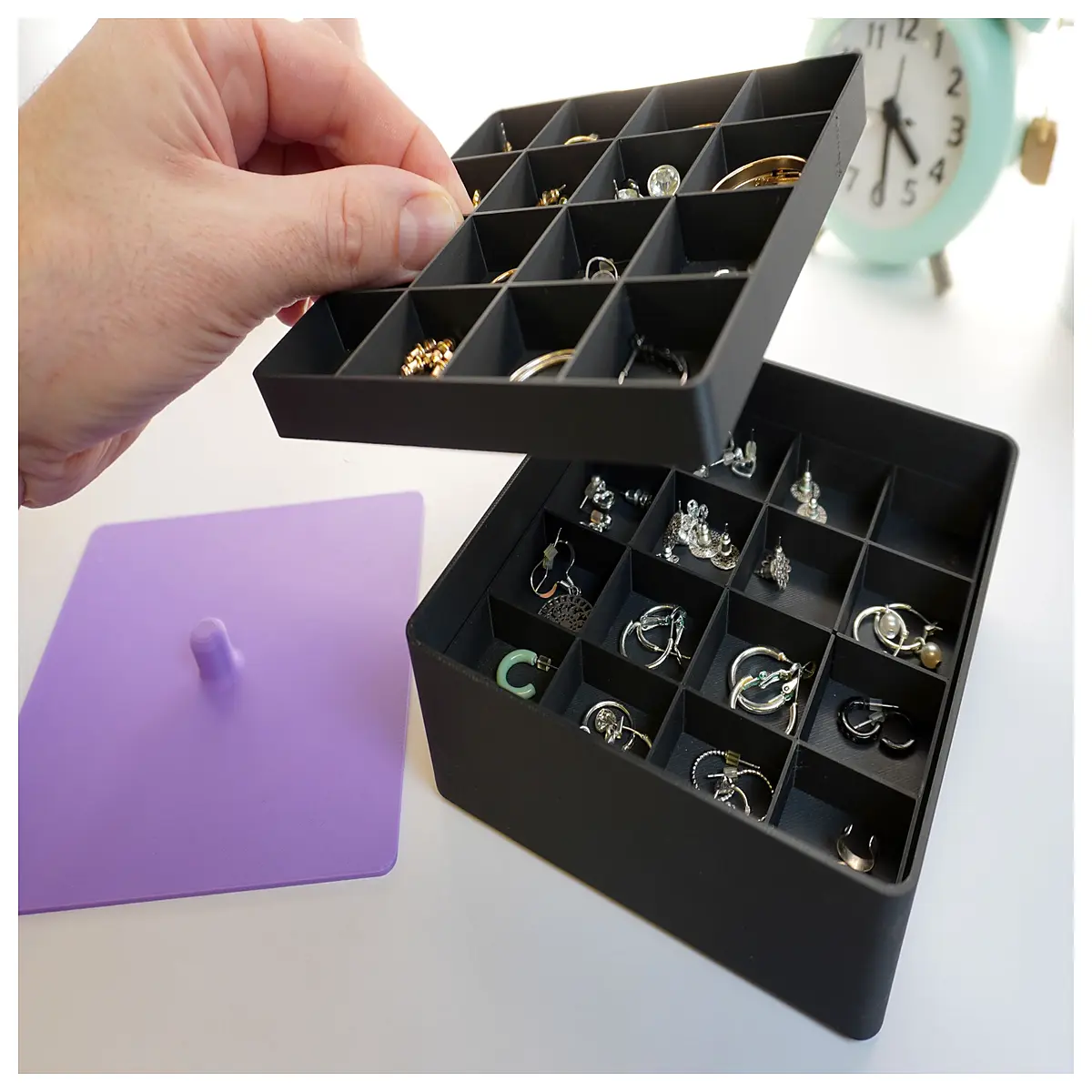 3 Layer Jewelry Box Storage Box Organizer for Earrings Rings Necklace Display Case Gift Box Storage Container
