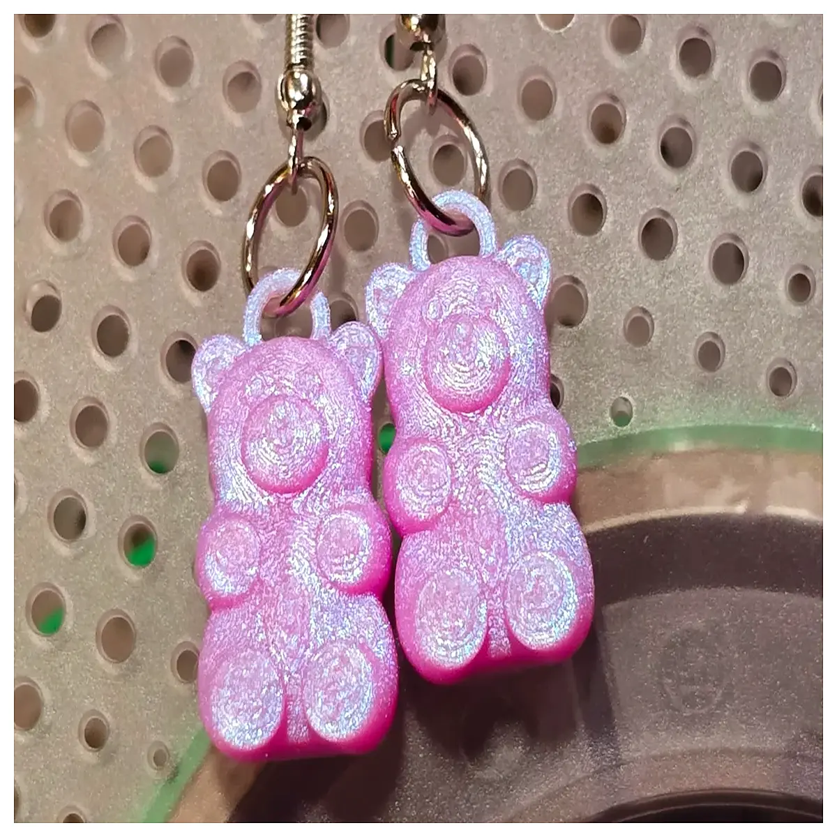 3D Printed Gummy Bear Earrings Version 2 Cute Candy Shaped Earring Sweet Girl Accessory Polymer Earring