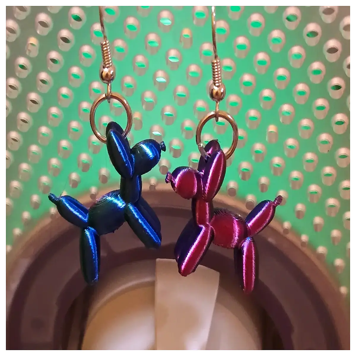 3D Printed Balloon Dog Earrings Cute Pet Design 3D Printed Jewelry Dog Earring Girlfriend