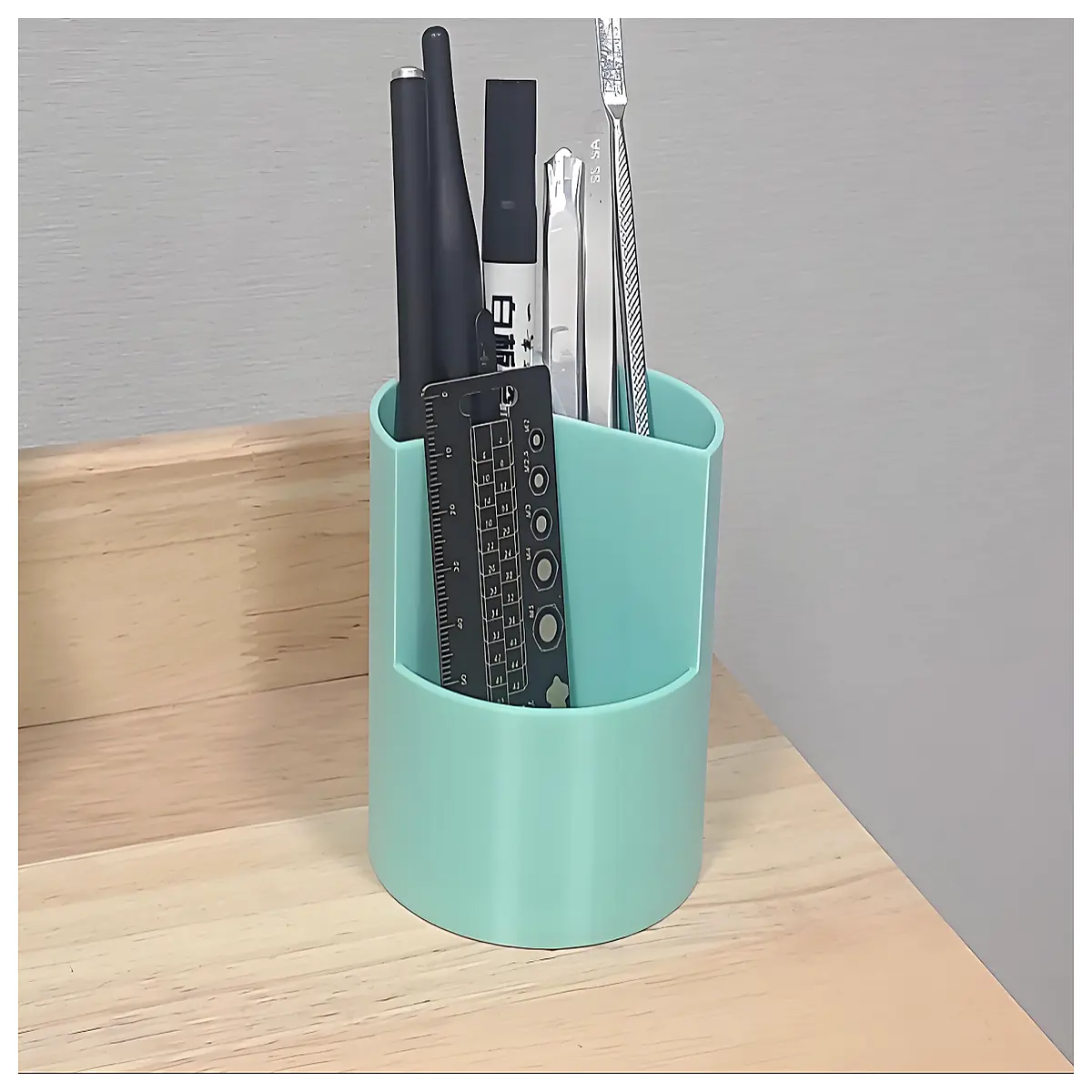 Round Pen Holder Desktop Circular Pen Tube Holder Office Stationery Organizer Art Drawing Tool Creative Decorative Accessory