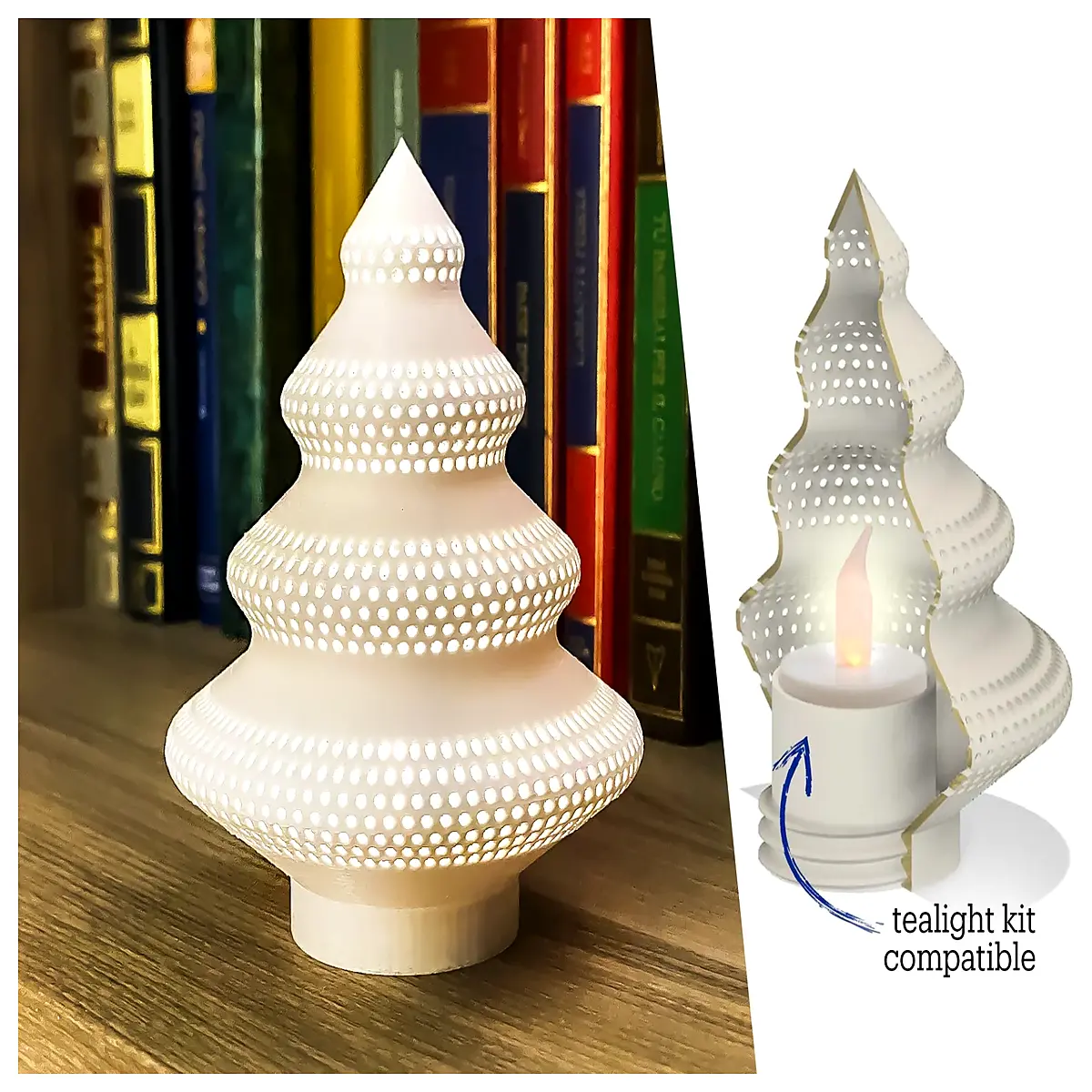 Christmas Candle Holder Tree Decoration Festive Ornament Christmas Tree Accessories Holiday Gift