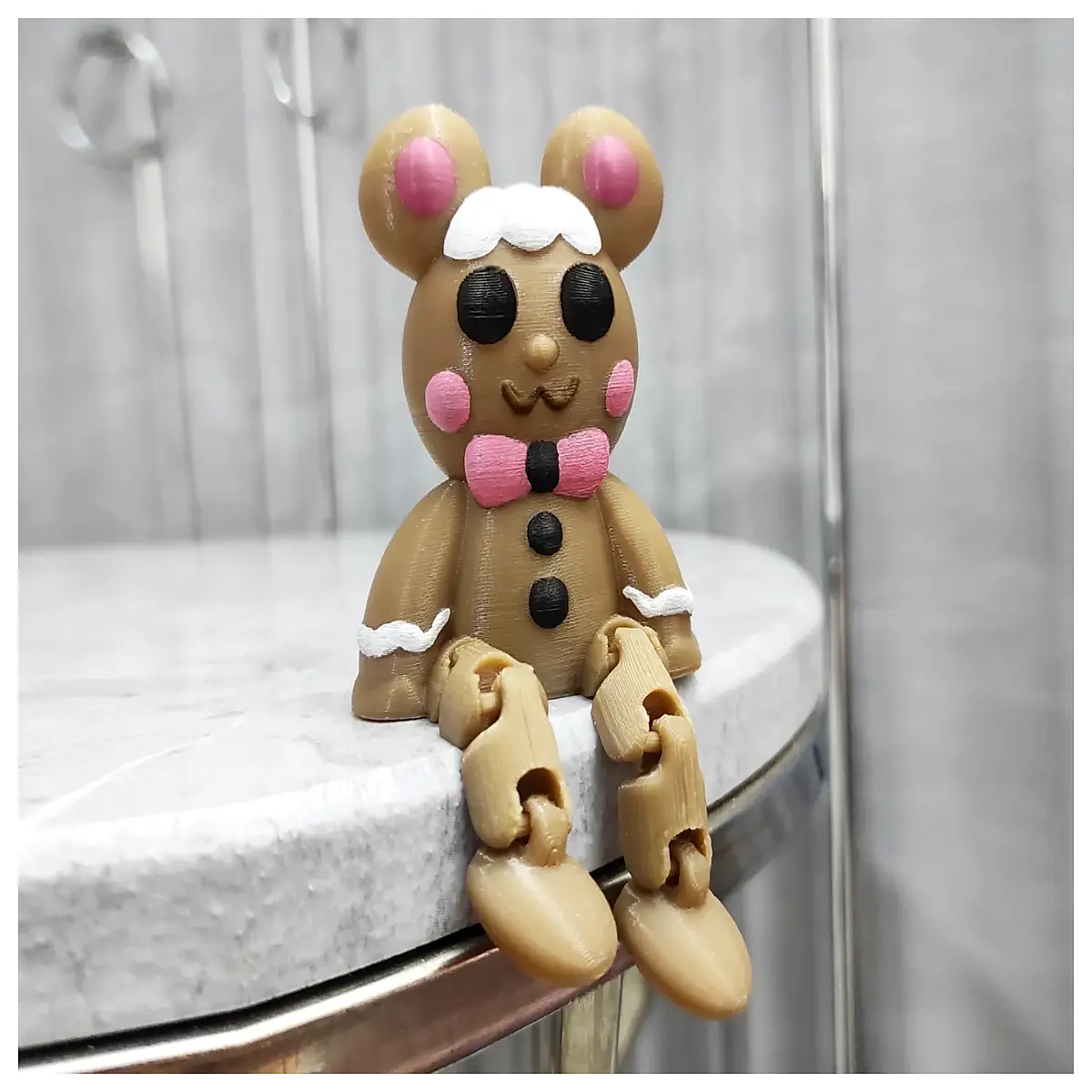 Moving Gingerbread Girl Toy Articulated Joints Holiday Decor Christmas Gift Gingerbread Girl Accessories