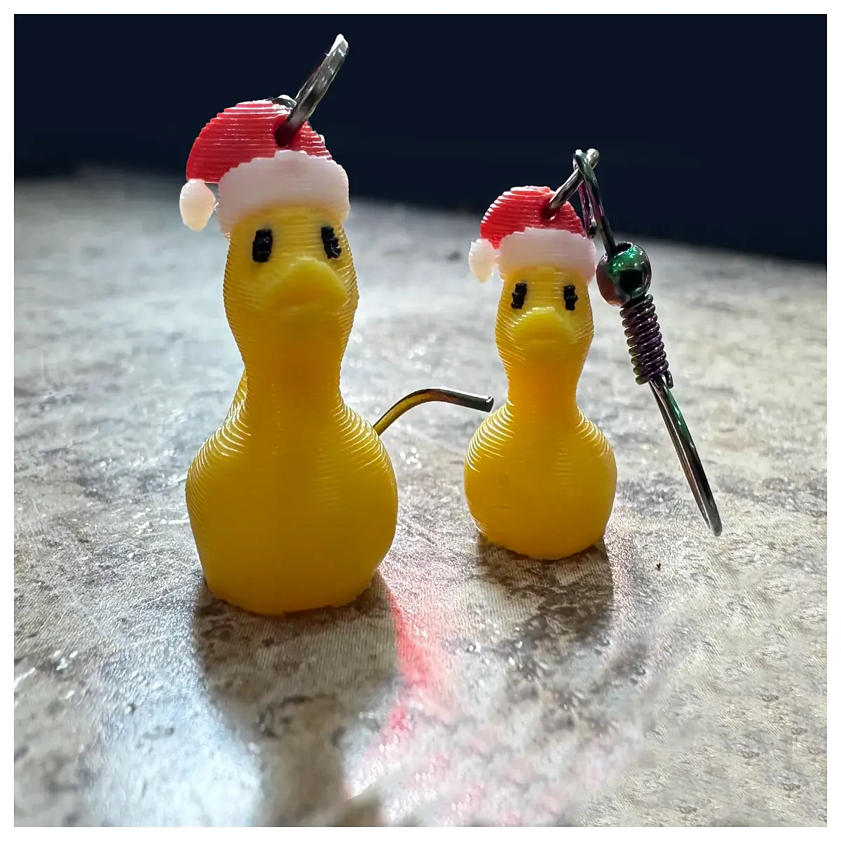 Santa Duck Earrings Kids Toy Accessories Christmas Decoration Duck Charm Holiday Gift