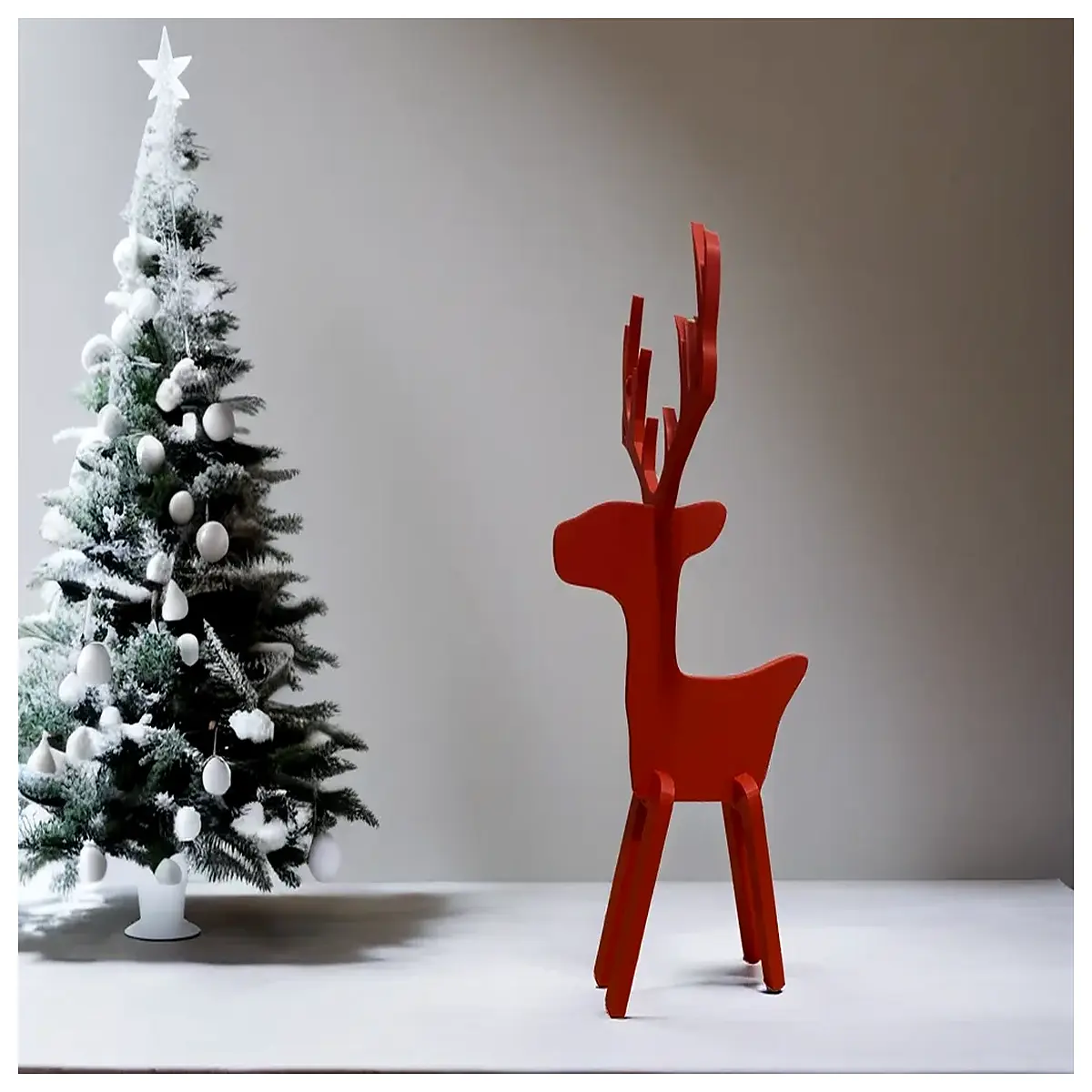 minimalist reindeer sticker for instant printing cute holiday decor