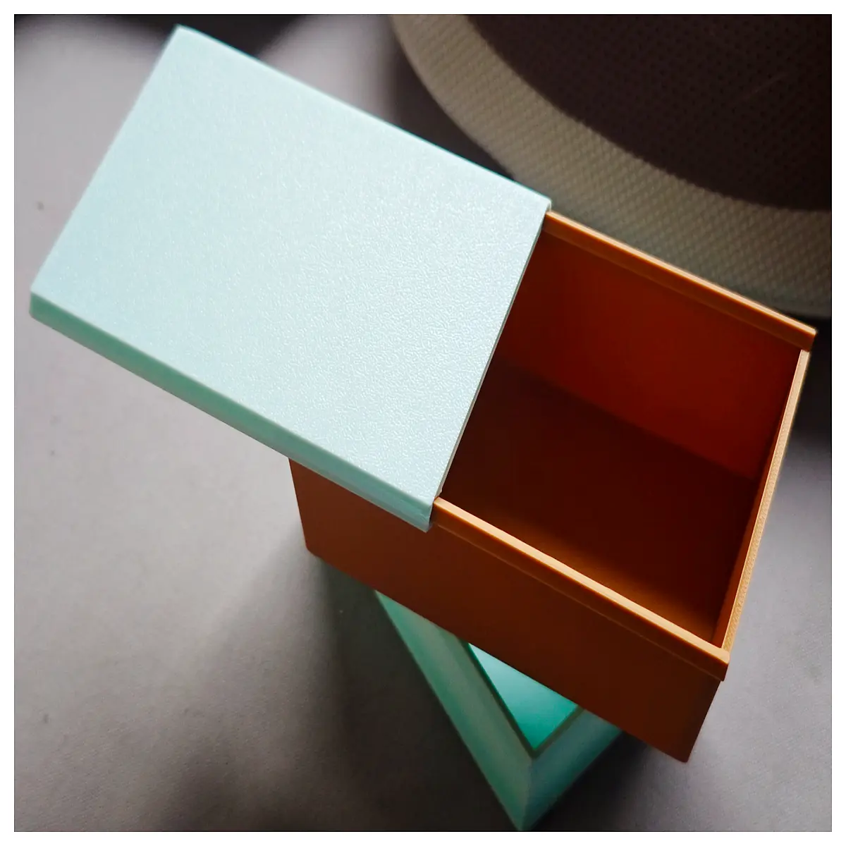 sliding lid storage box for desk organization plastic container with compartments
