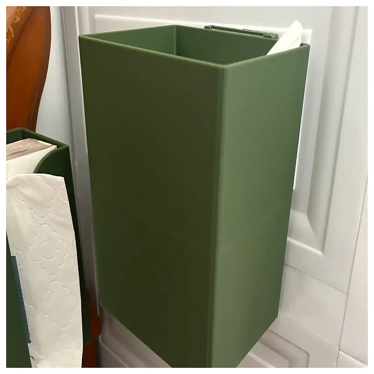 small trash can for bedside desk corner slim waste bin with lid compact bathroom bin