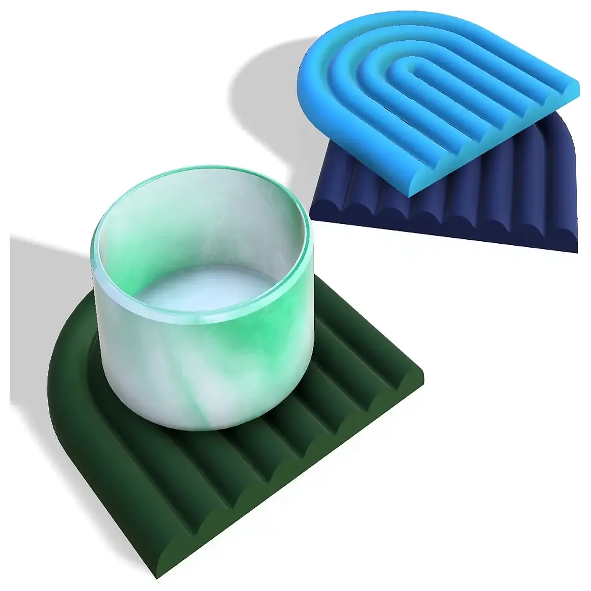 modern minimalist silicone coasters set heat non slip drink mats for coffee table waterproof glass protection