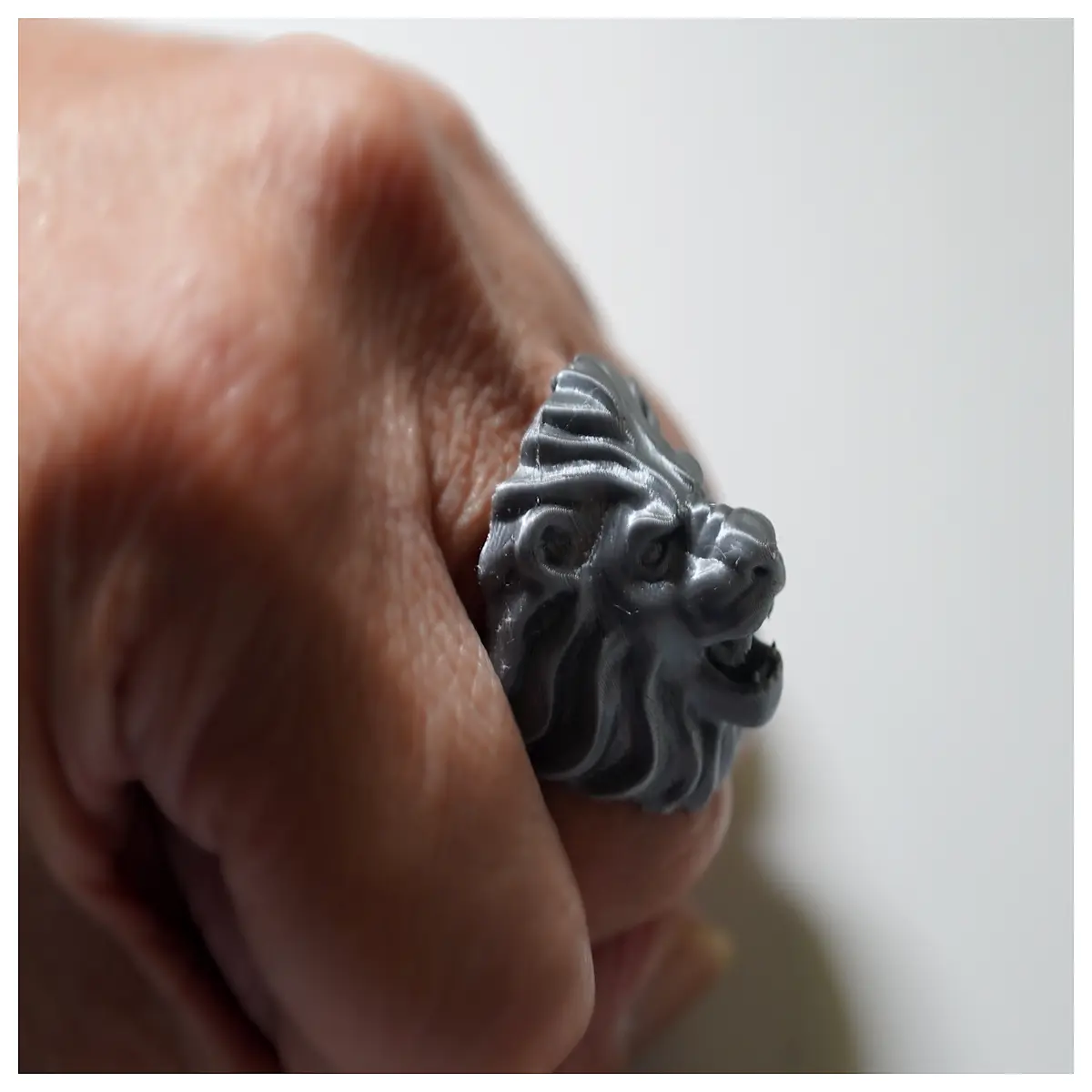masculine lion head ring for men stainless steel animal jewelry piece rugged style