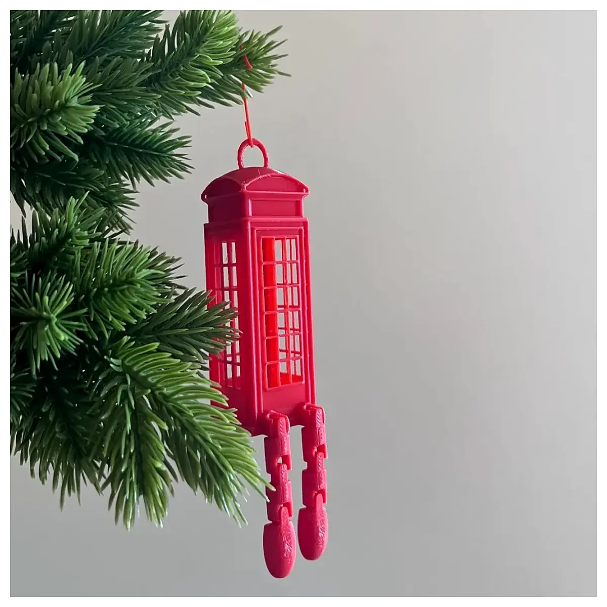 articulated red telephone booth movable joint phone box figurine collectible vintage call box toy posable miniature street furniture