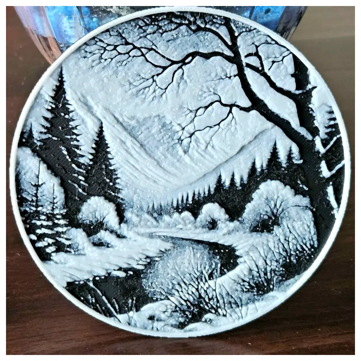 winter river coaster set glass table protector anti slip felt base home decor gift