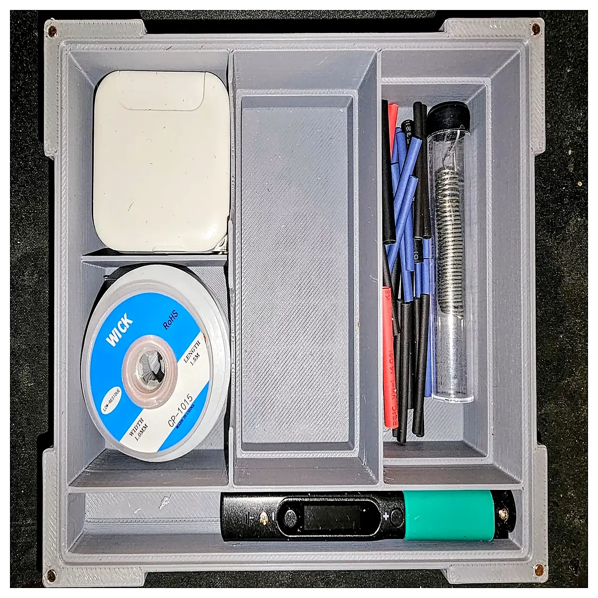 pinecil soldering iron storage case multi layer organizer box with lid for electronics repair tools