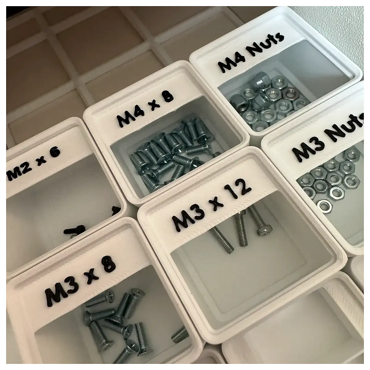 Gridfinity Metric Screw Box Organizer Storage DIY Assembly Parts Box Desktop Storage Screw Accessories