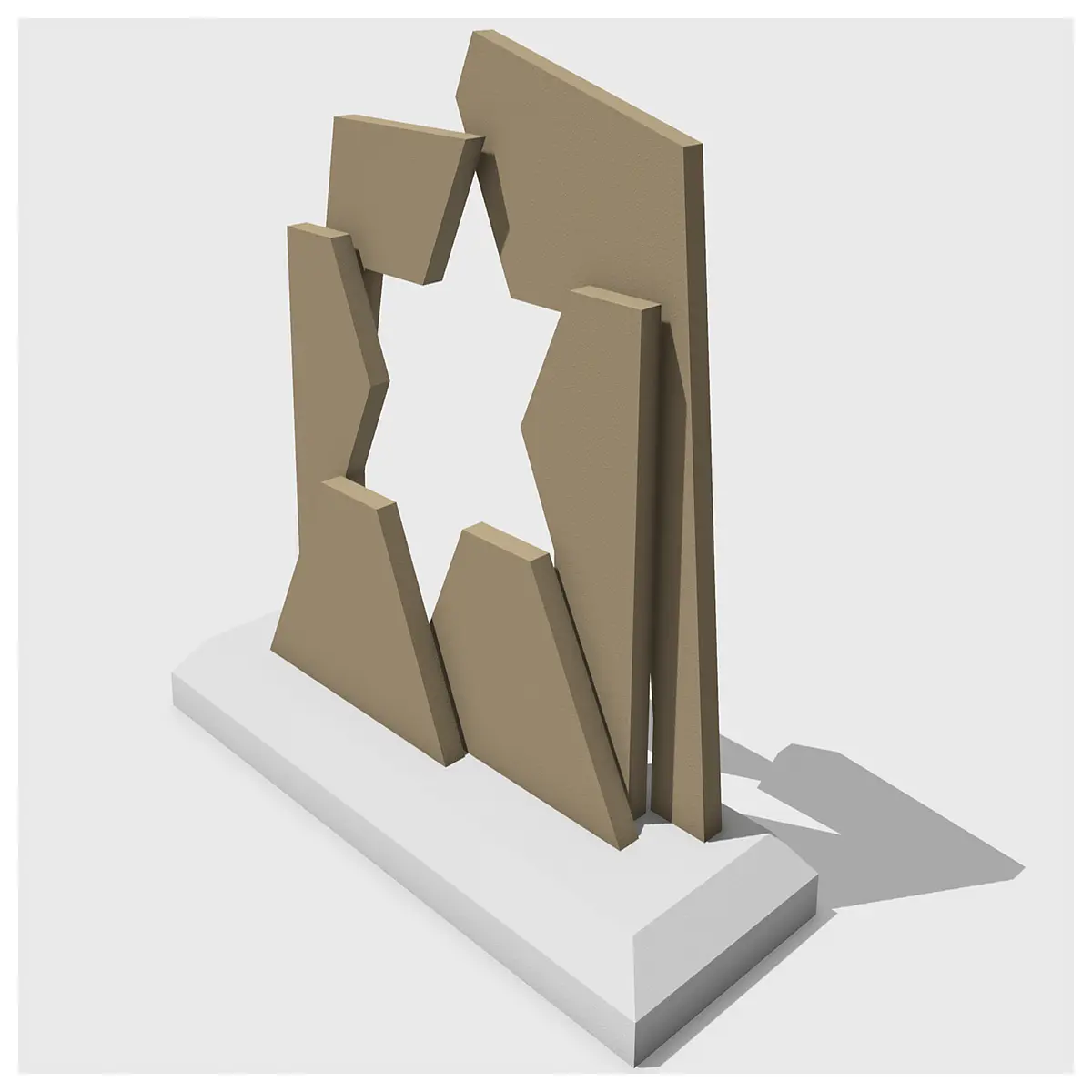 Geometric Star David Inspired 3D Sculpture Art Figurine Modern Decoration Sculptural Model Collection