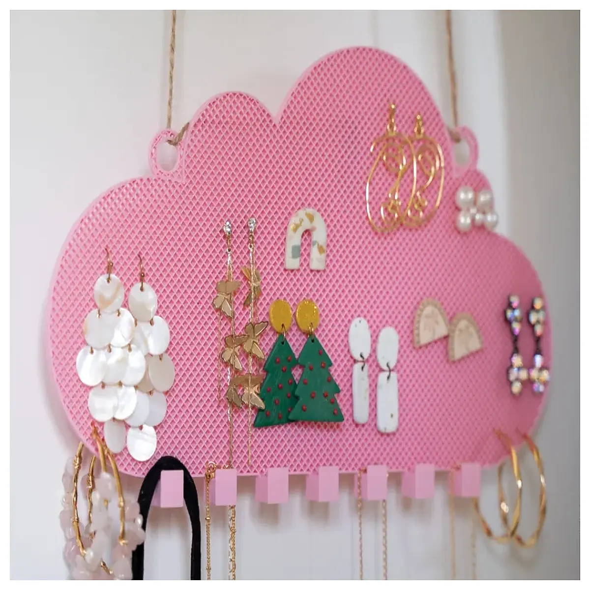 Cloud Shaped Earrings Display Stand Jewelry Organizer Hanging Earring Holder Pendant Display Case Modern Minimalist