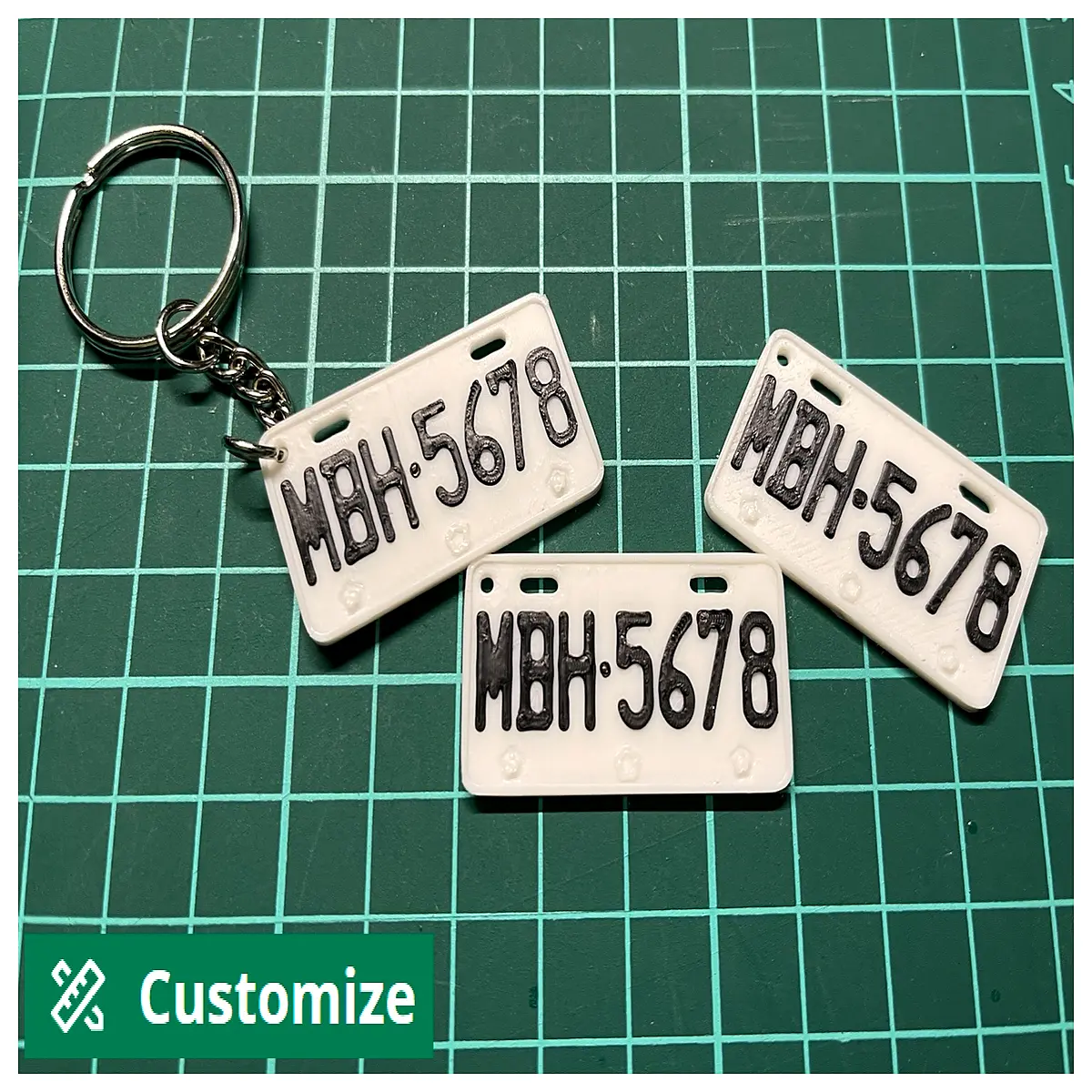 Motorcycle License Plate Keychain Generator OpenSCAD License Holder License Keychains Motorcycle Parts License Accessories