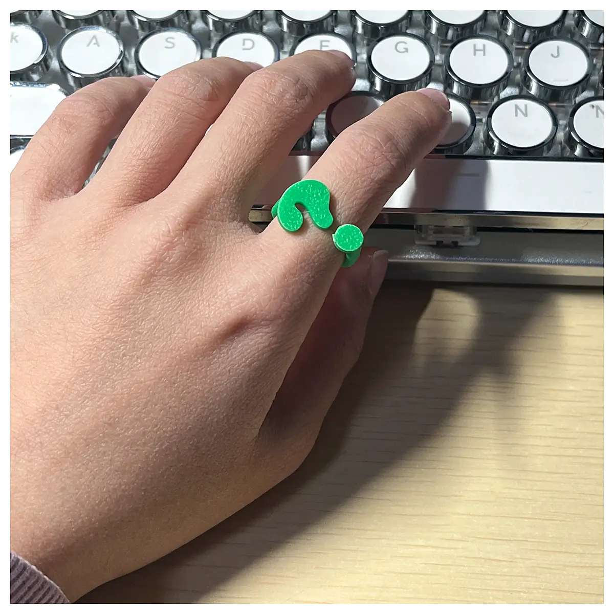 silver question mark ring for women men curiosity symbol jewelry mystery puzzle finger ring quirky piece conversation starter gift