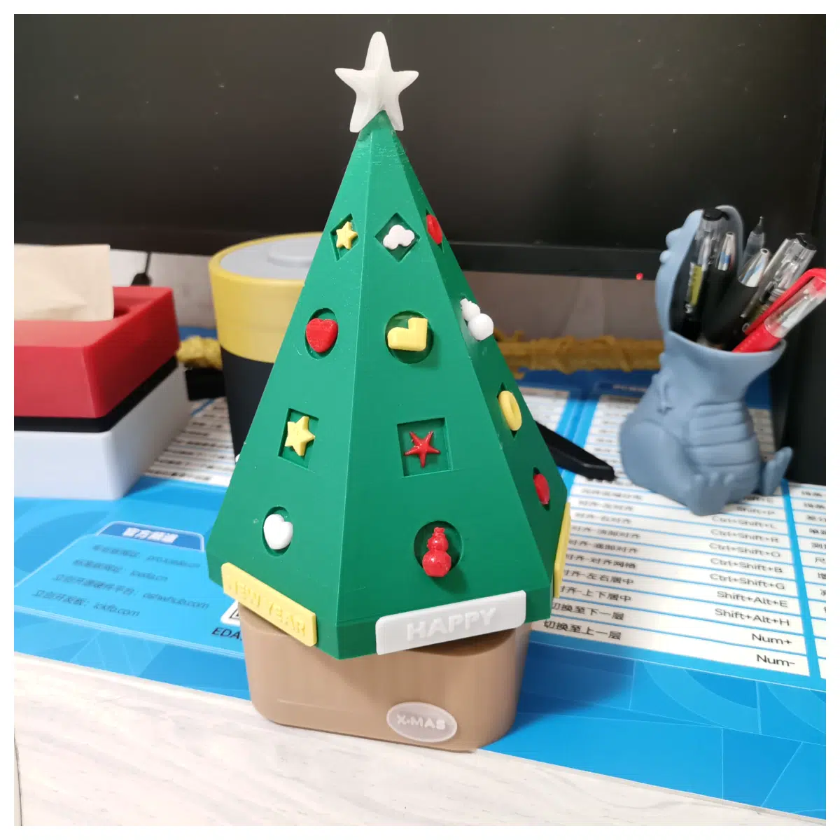 wooden rotating snow globe music box with lights and melody for christmas tree decoration holiday kids