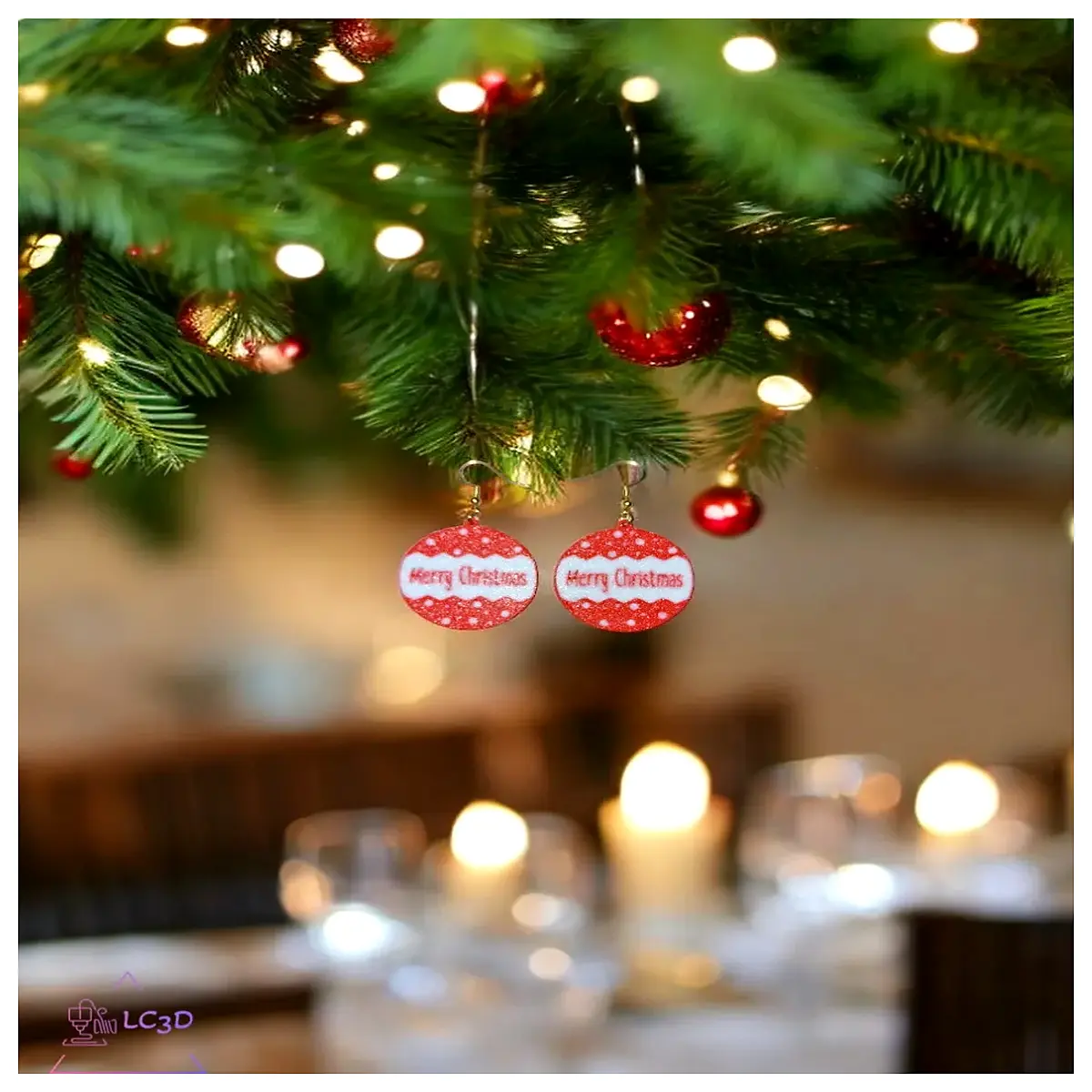 Sphere Christmas Ornament Earrings Women s Christmas Decoration Festive Earrings Christmas Gift Christmas Ornament