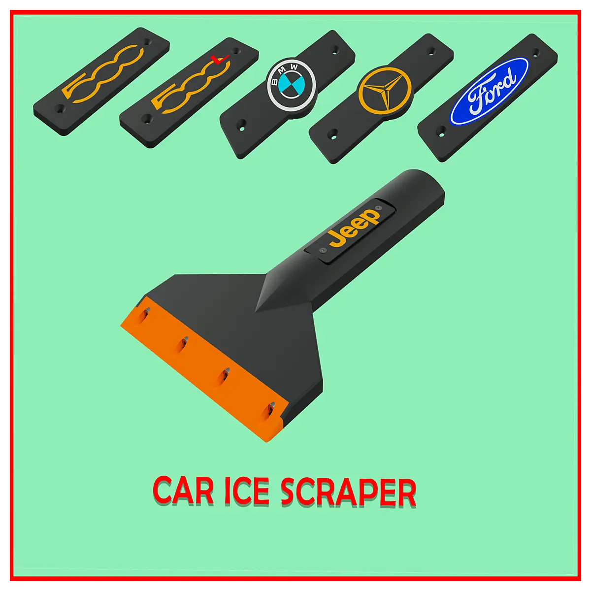 stainless steel ice scraper for snow removal duty car windshield defroster tool with soft grip handle winter driving essentials