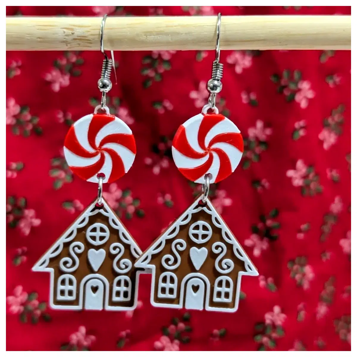 Peppermint House Earrings Women s Christmas Decoration Handmade Earrings Festive Gift Christmas Ornament