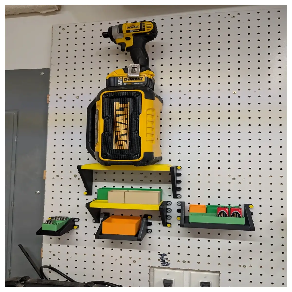 1 inch hole pattern pegboard adapter for 2 grid cell depth shelving system