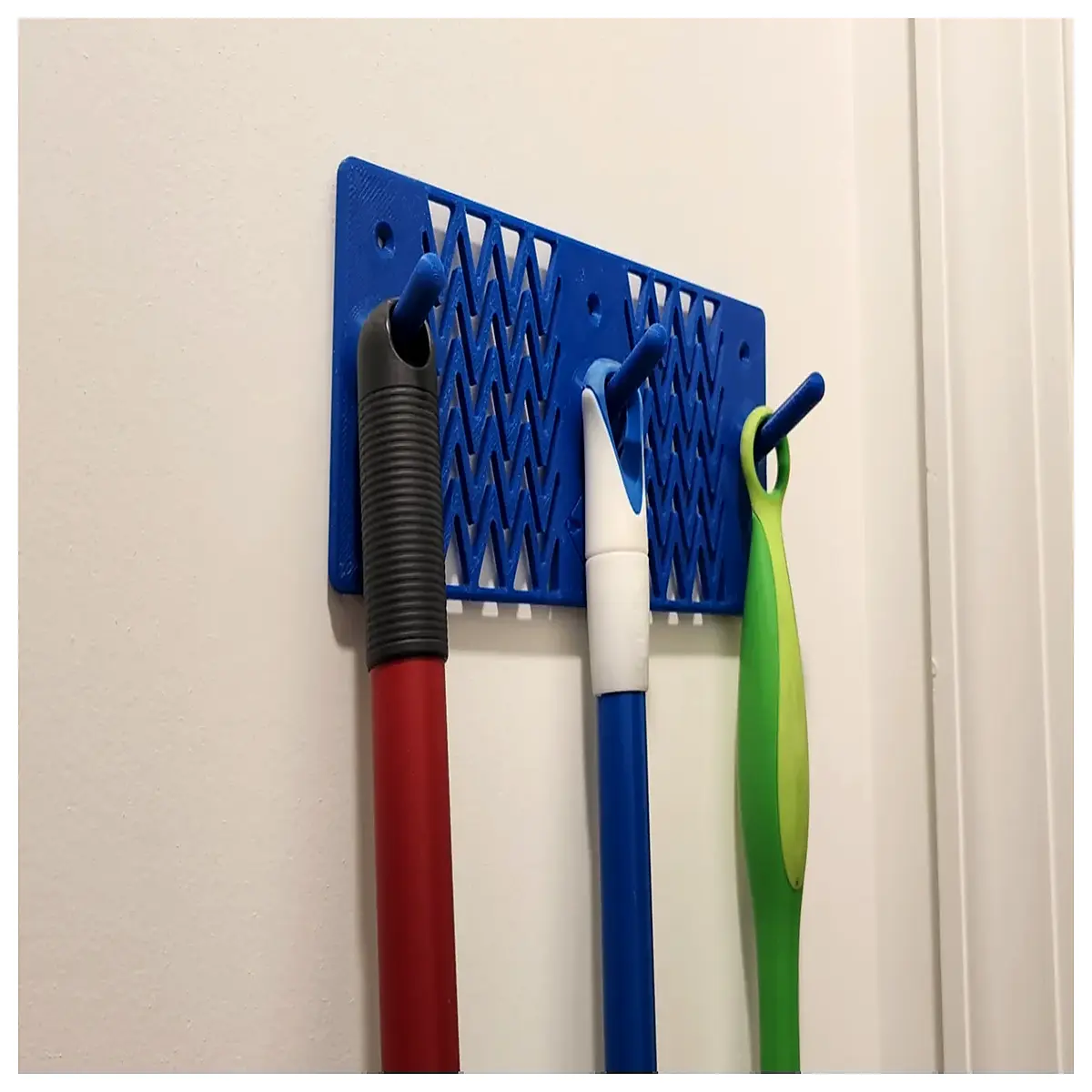 broom holder wall mount organizer clip for mop handle storage rack space saving kitchen garage utility