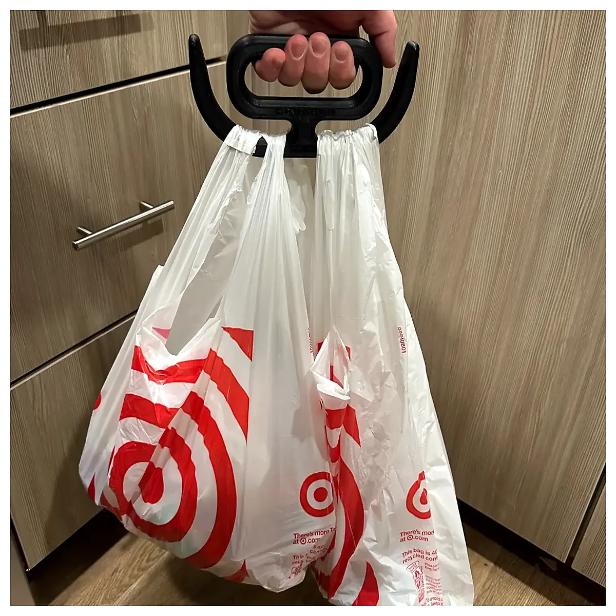 portable shopping trolley organizer for plastic bags lightweight folding handle holder reusable grocery bag support rack