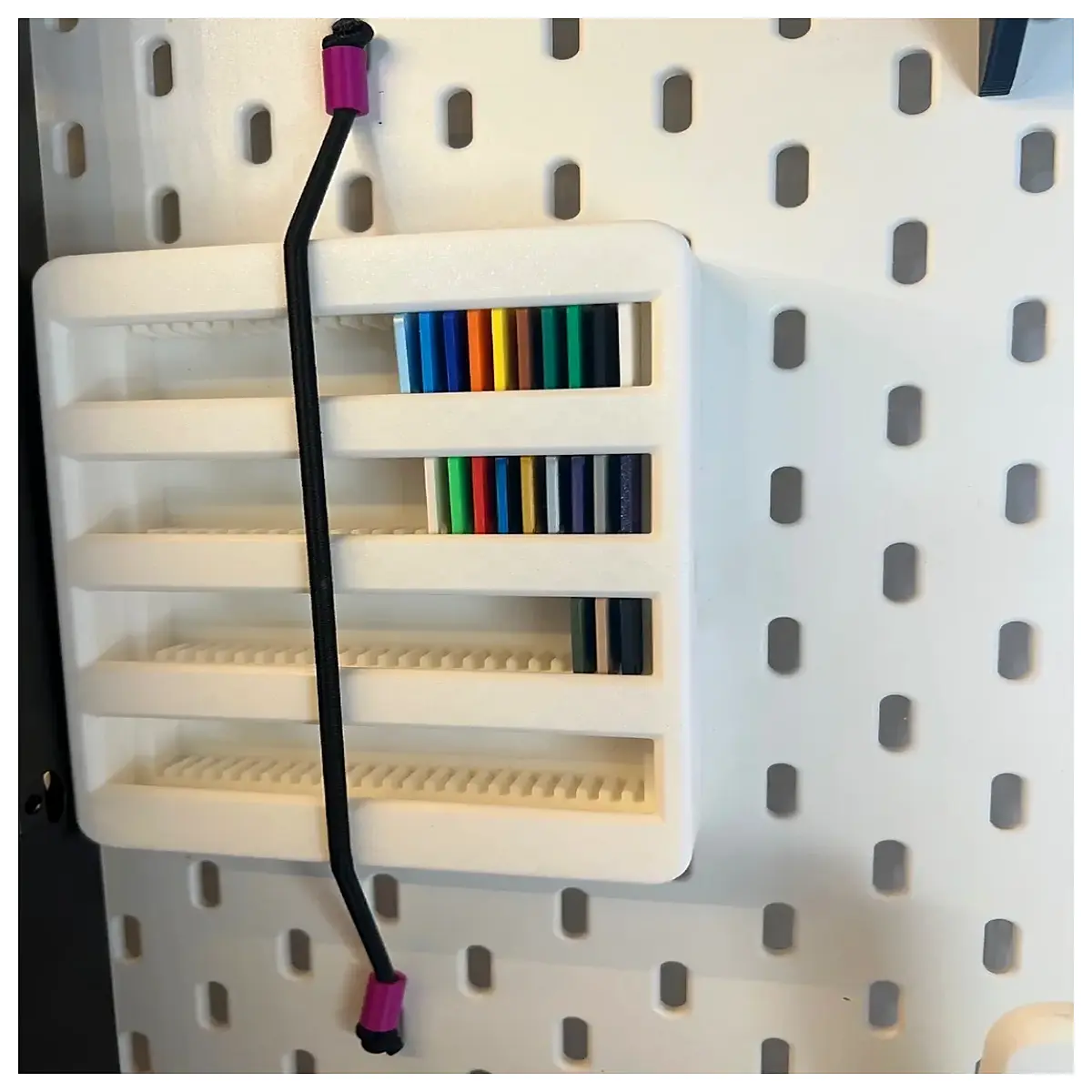 skadis elastic cord hooks for pegboard organization duty rubber bands