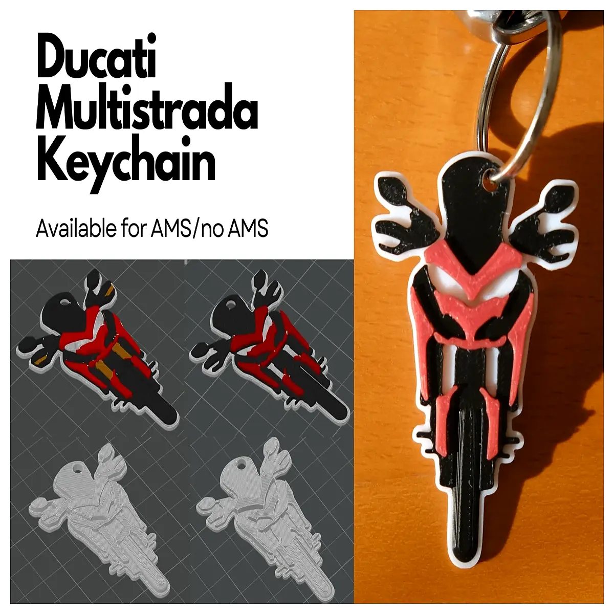 Multistrada Key Chain Motorcycle Accessory Keyring Holder Multi Functional Various Styles
